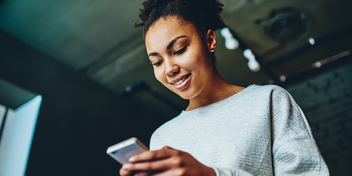 Woman looking at phone