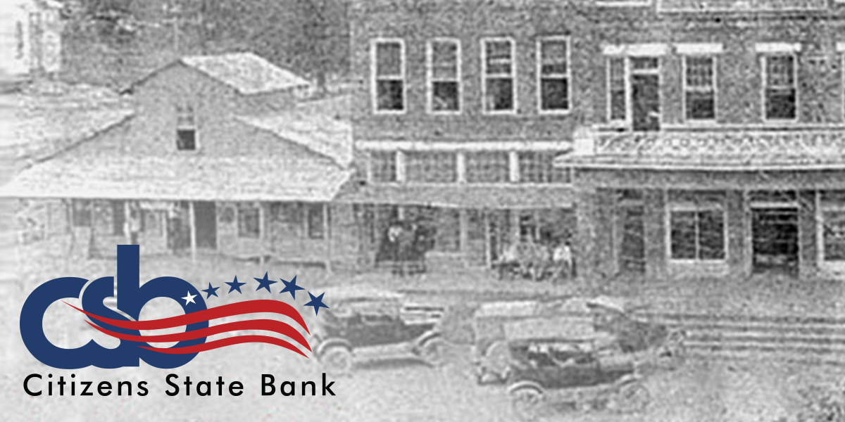 Historic photograph of Citizens State Bank.